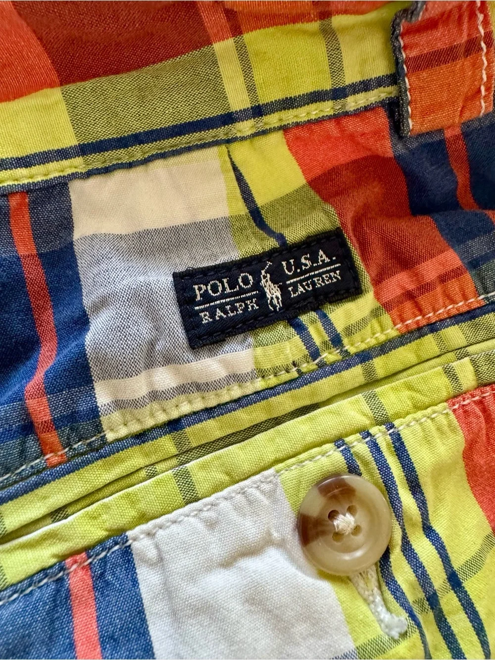 Polo Ralph Lauren Boys Size 12 Plaid Stripe Colorful Classic Shorts Preppy